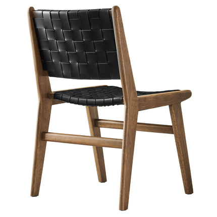 Modway EEI-6544 Saoirse Leather Wood Dining Side Chair Set of 2 Modway