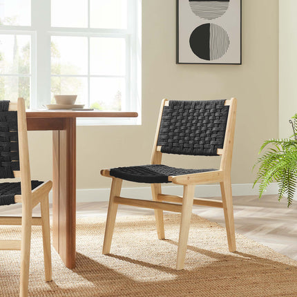Modway EEI-6545 Saoirse Woven Rope Wood Dining Side Chair Set of 2 Modway