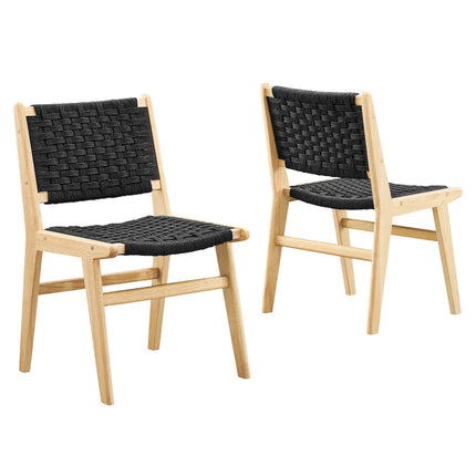 Modway EEI-6545 Saoirse Woven Rope Wood Dining Side Chair Set of 2 Modway