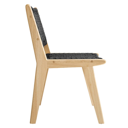 Modway EEI-6545 Saoirse Woven Rope Wood Dining Side Chair Set of 2 Modway