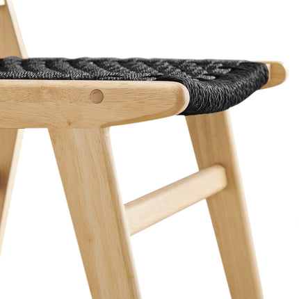 Modway EEI-6545 Saoirse Woven Rope Wood Dining Side Chair Set of 2 Modway