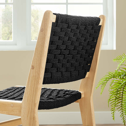 Modway EEI-6545 Saoirse Woven Rope Wood Dining Side Chair Set of 2 Modway