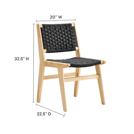 Modway EEI-6545 Saoirse Woven Rope Wood Dining Side Chair Set of 2 Modway