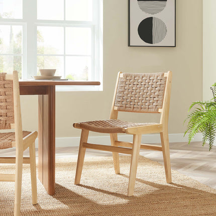 Modway EEI-6545 Saoirse Woven Rope Wood Dining Side Chair Set of 2 Modway
