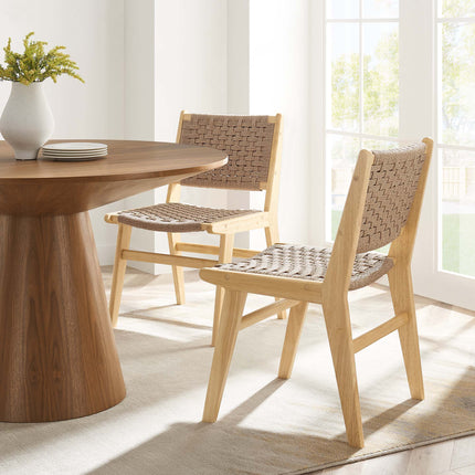 Modway EEI-6545 Saoirse Woven Rope Wood Dining Side Chair Set of 2 Modway