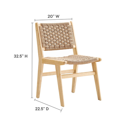 Modway EEI-6545 Saoirse Woven Rope Wood Dining Side Chair Set of 2 Modway