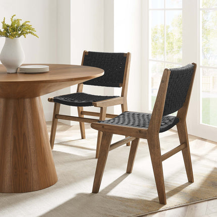 Modway EEI-6545 Saoirse Woven Rope Wood Dining Side Chair Set of 2 Modway