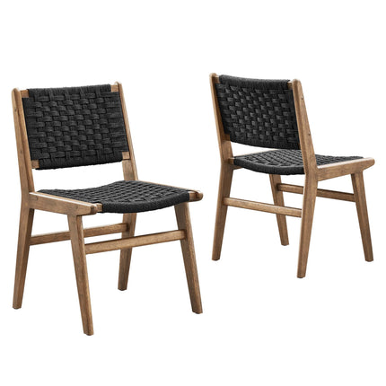 Modway EEI-6545 Saoirse Woven Rope Wood Dining Side Chair Set of 2 Modway