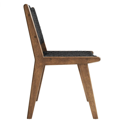 Modway EEI-6545 Saoirse Woven Rope Wood Dining Side Chair Set of 2 Modway