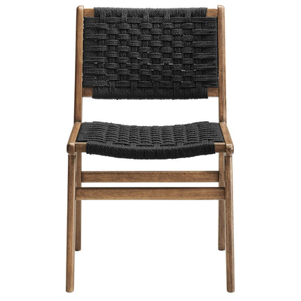 Modway EEI-6545 Saoirse Woven Rope Wood Dining Side Chair Set of 2 Modway