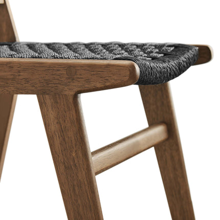 Modway EEI-6545 Saoirse Woven Rope Wood Dining Side Chair Set of 2 Modway