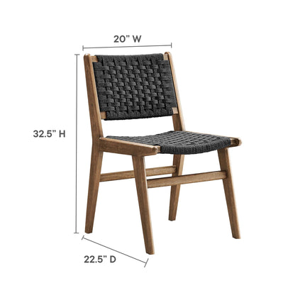 Modway EEI-6545 Saoirse Woven Rope Wood Dining Side Chair Set of 2 Modway