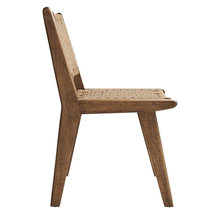 Modway EEI-6545 Saoirse Woven Rope Wood Dining Side Chair Set of 2 Modway