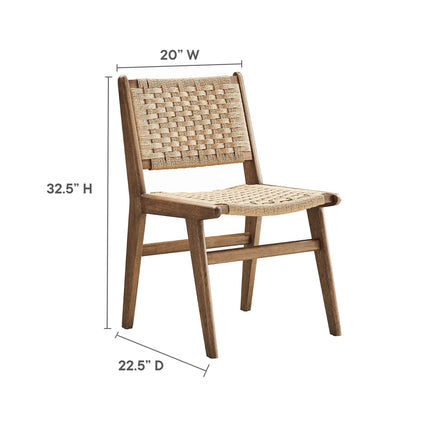 Modway EEI-6545 Saoirse Woven Rope Wood Dining Side Chair Set of 2 Modway