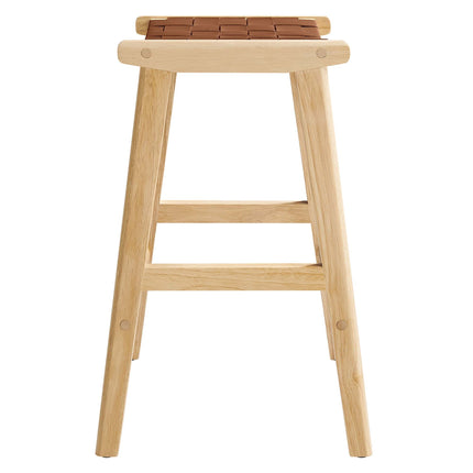 Modway EEI-6547 Saoirse Faux Leather Wood Counter Stool Set of 2 Modway