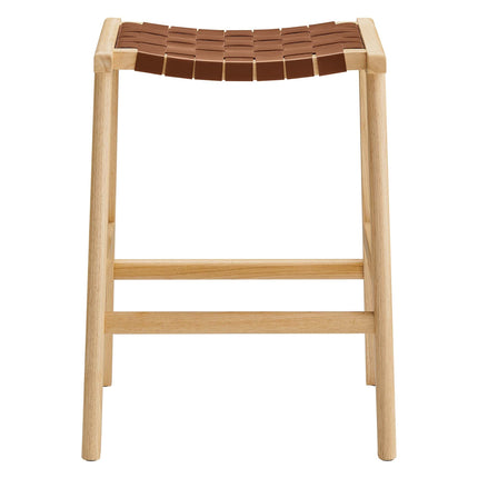 Modway EEI-6547 Saoirse Faux Leather Wood Counter Stool Set of 2 Modway