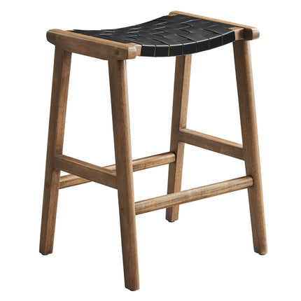 Modway EEI-6547 Saoirse Faux Leather Wood Counter Stool Set of 2 Modway