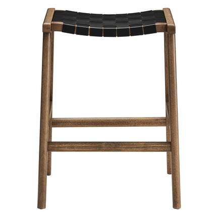 Modway EEI-6547 Saoirse Faux Leather Wood Counter Stool Set of 2 Modway