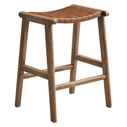 Modway EEI-6547 Saoirse Faux Leather Wood Counter Stool Set of 2 Modway