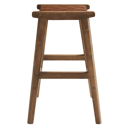 Modway EEI-6547 Saoirse Faux Leather Wood Counter Stool Set of 2 Modway