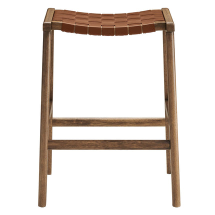 Modway EEI-6547 Saoirse Faux Leather Wood Counter Stool Set of 2 Modway