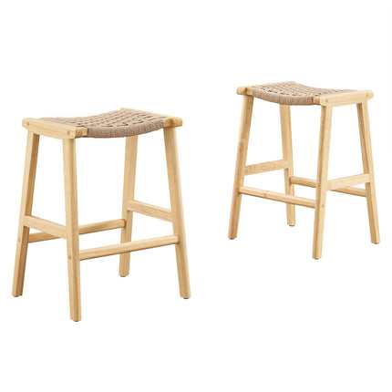 Modway EEI-6548 Saoirse Woven Rope Wood Counter Stool Set of 2 Modway