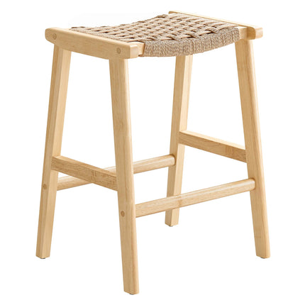 Modway EEI-6548 Saoirse Woven Rope Wood Counter Stool Set of 2 Modway