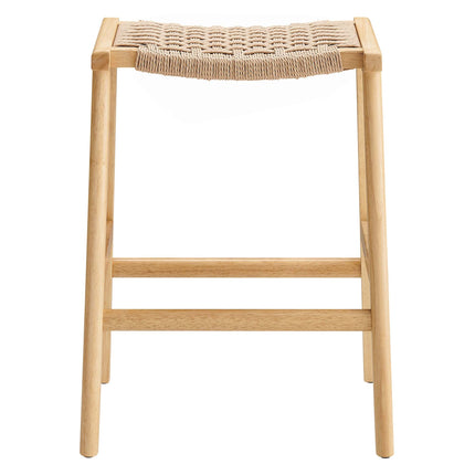 Modway EEI-6548 Saoirse Woven Rope Wood Counter Stool Set of 2 Modway