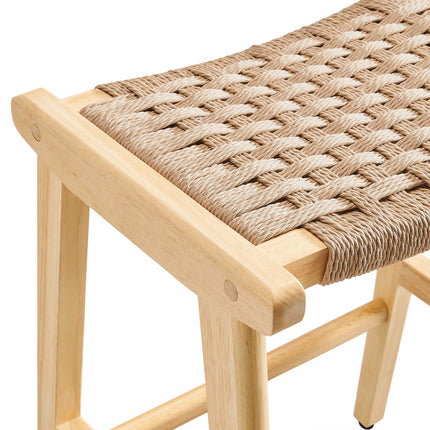 Modway EEI-6548 Saoirse Woven Rope Wood Counter Stool Set of 2 Modway