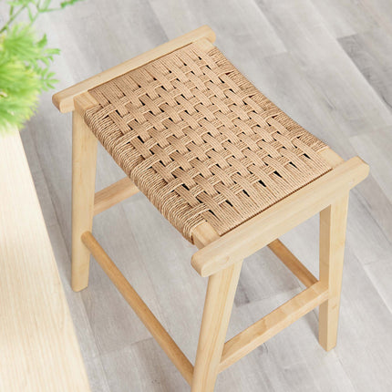 Modway EEI-6548 Saoirse Woven Rope Wood Counter Stool Set of 2 Modway