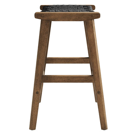 Modway EEI-6548 Saoirse Woven Rope Wood Counter Stool Set of 2 Modway