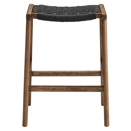Modway EEI-6548 Saoirse Woven Rope Wood Counter Stool Set of 2 Modway