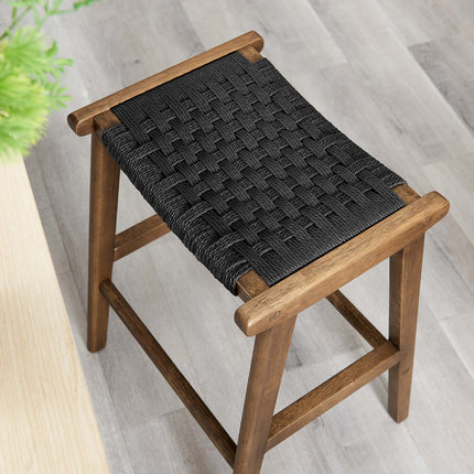 Modway EEI-6548 Saoirse Woven Rope Wood Counter Stool Set of 2 Modway