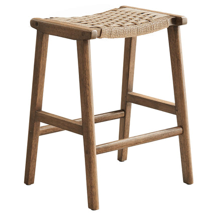 Modway EEI-6548 Saoirse Woven Rope Wood Counter Stool Set of 2 Modway