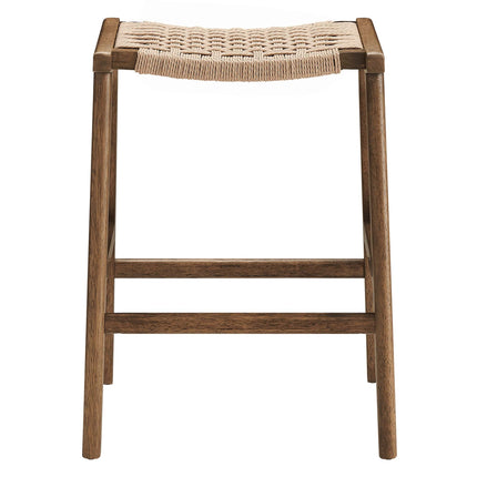 Modway EEI-6548 Saoirse Woven Rope Wood Counter Stool Set of 2 Modway