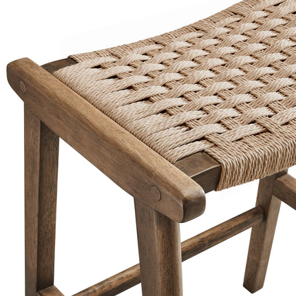 Modway EEI-6548 Saoirse Woven Rope Wood Counter Stool Set of 2 Modway