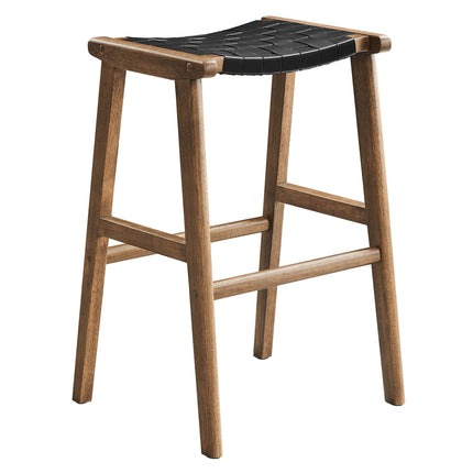 Modway EEI-6549 Saoirse Leather Wood Bar Stool Set of 2 Modway