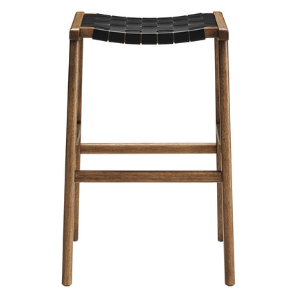 Modway EEI-6549 Saoirse Leather Wood Bar Stool Set of 2 Modway