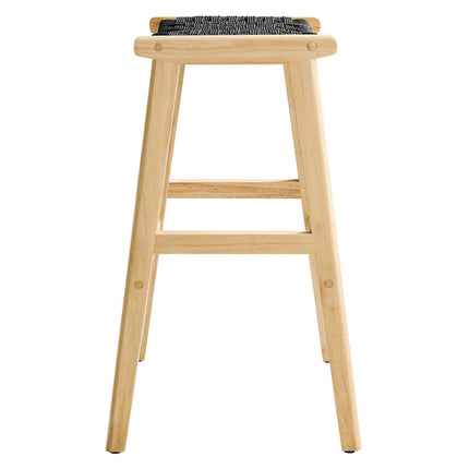 Modway EEI-6550 Saoirse Woven Rope Wood Bar Stool Set of 2 Modway