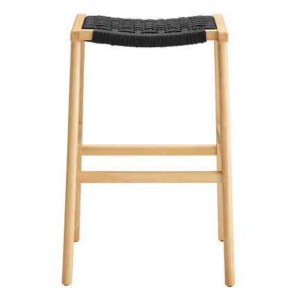 Modway EEI-6550 Saoirse Woven Rope Wood Bar Stool Set of 2 Modway