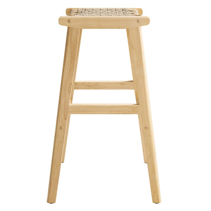 Modway EEI-6550 Saoirse Woven Rope Wood Bar Stool Set of 2 Modway