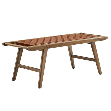 Modway EEI-6551 Saoirse 47" Faux Leather Wood Bench Modway