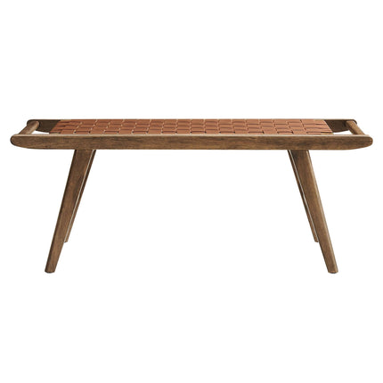 Modway EEI-6551 Saoirse 47" Faux Leather Wood Bench Modway