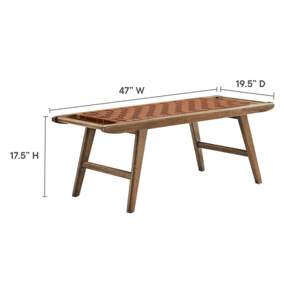 Modway EEI-6551 Saoirse 47" Faux Leather Wood Bench Modway