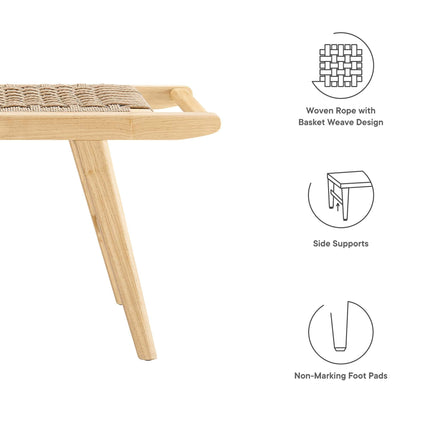 Modway EEI-6552 Saoirse 47" Wove Rope Wood Bench Modway
