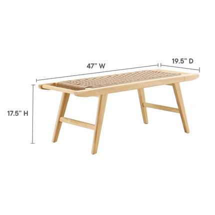 Modway EEI-6552 Saoirse 47" Wove Rope Wood Bench Modway