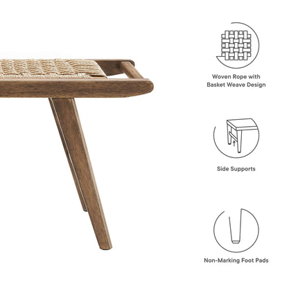 Modway EEI-6552 Saoirse 47" Wove Rope Wood Bench Modway