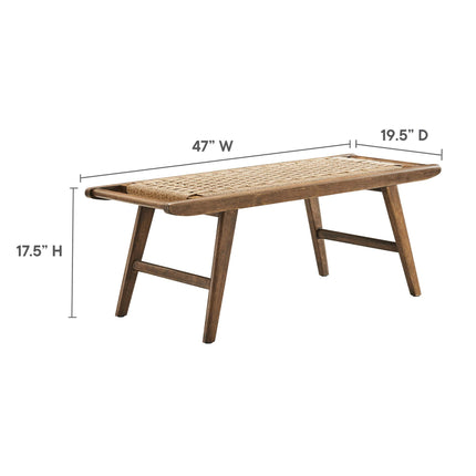 Modway EEI-6552 Saoirse 47" Wove Rope Wood Bench Modway