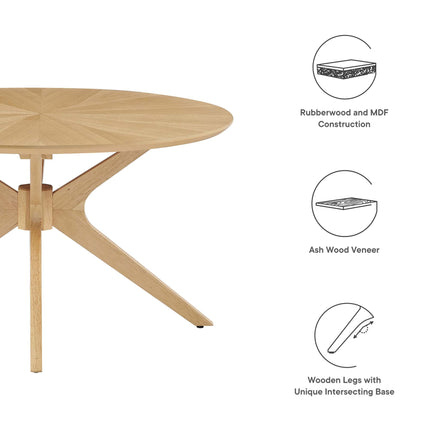 Modway EEI-6557 Crossroads Round Wood Coffee Table Modway