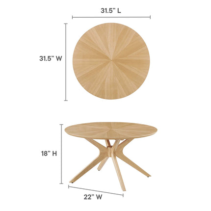 Modway EEI-6557 Crossroads Round Wood Coffee Table Modway